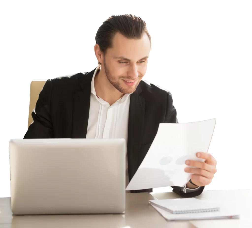 Man Reading A Document